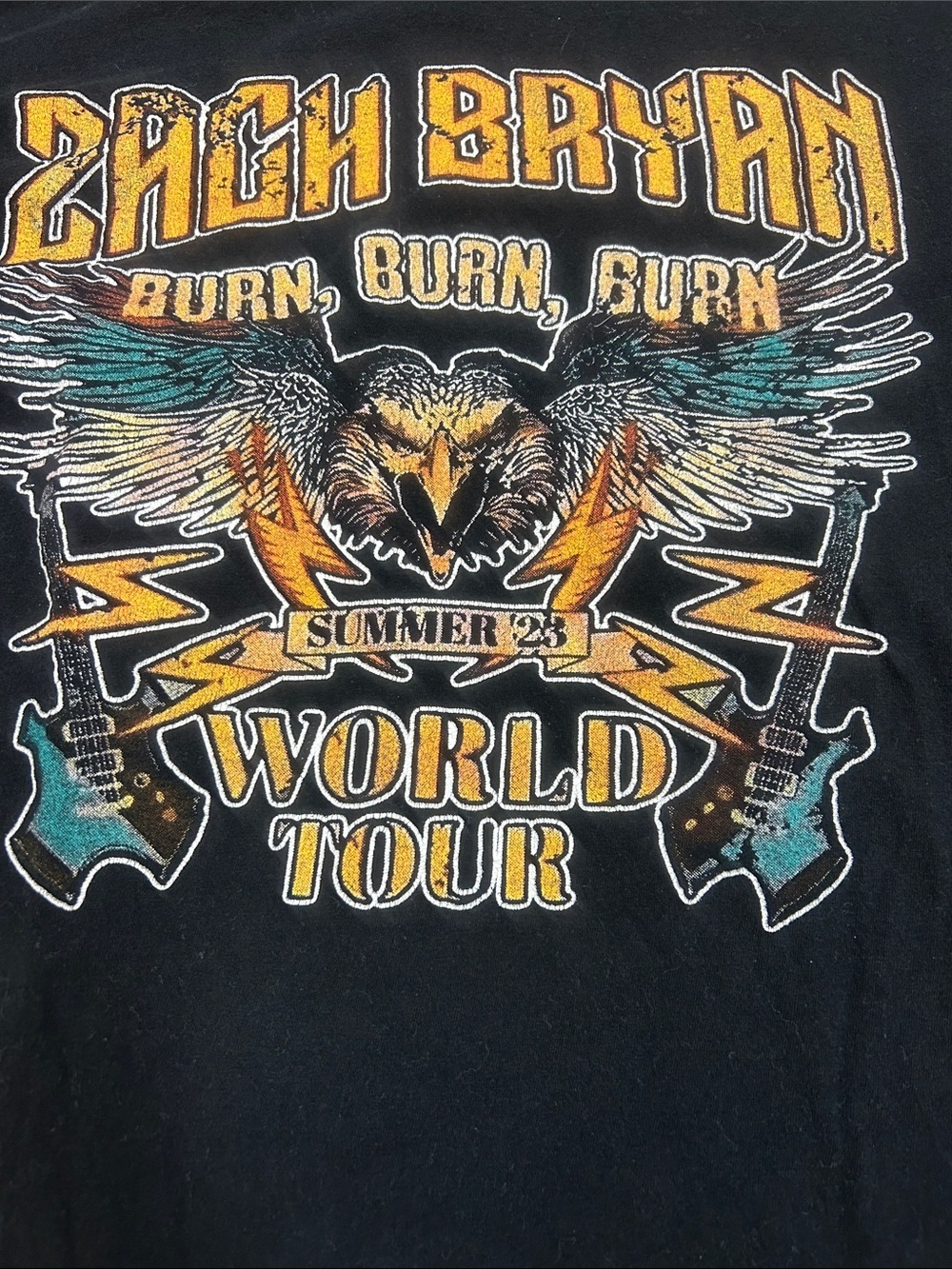 Zach Bryan Burn Burn Burn Black Graphic Tour T‑Shirt World Tour 2023